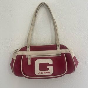Y2k Guess Red and Cream bowler bag